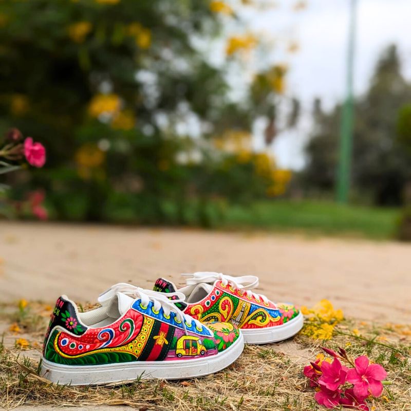 Rickshaw Hand Painted Shoes – Urban Truck Art - Main Image