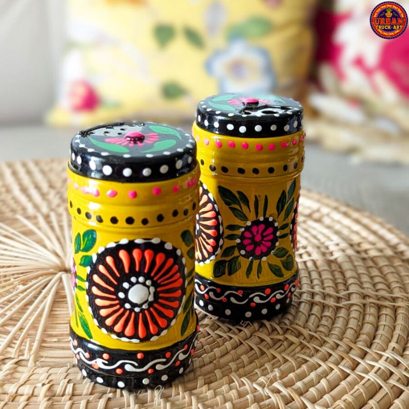 Yellow Mandala Art Salt & Pepper Shaker Urban Truck Art