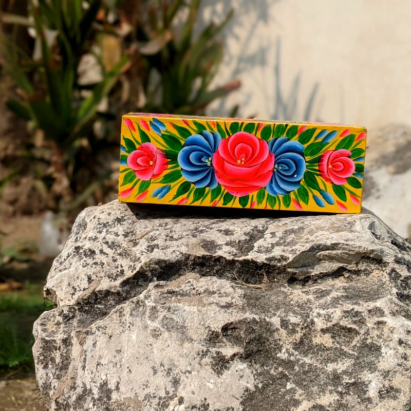 Orange Hand Painted Tissue Box Holder Urban Truck Art