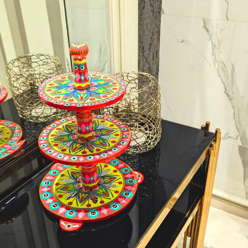 3 tier round Tray truck art