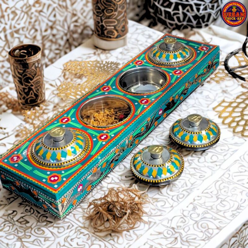 Green 4 Compartment Tray