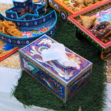 Blue Chamakpatti Tissue Box Holder