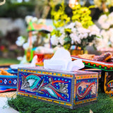 Blue Chamakpatti Tissue Box Holder