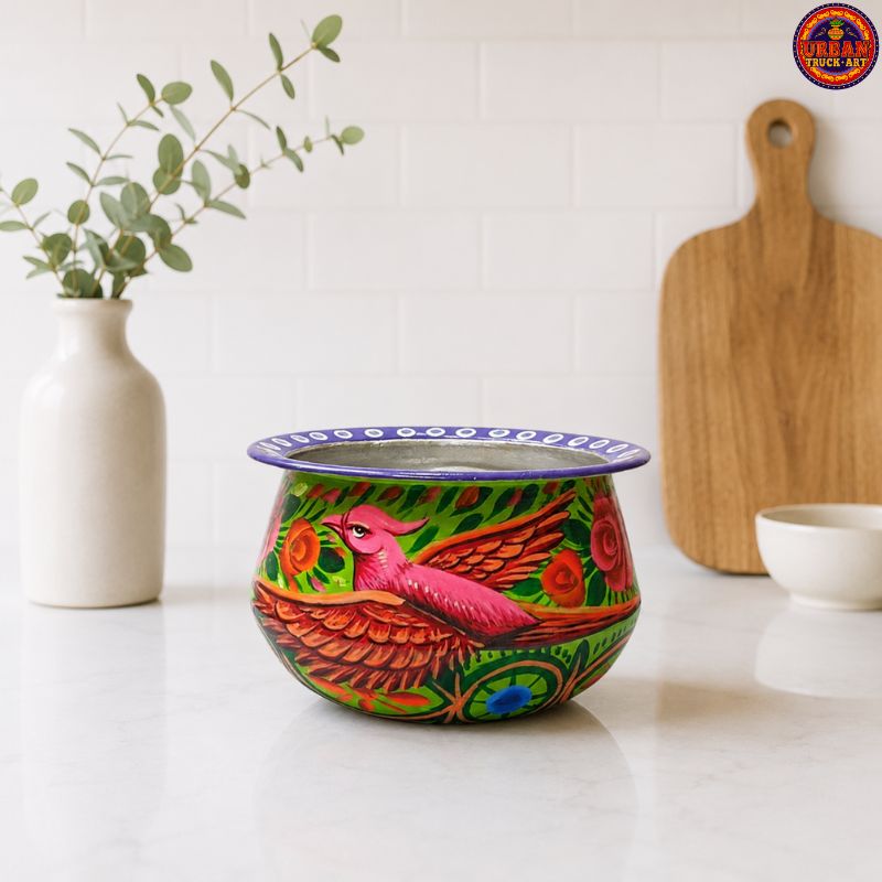 Bird Truck Art Inspired Painted Handi