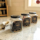 Black Masala Jars and Labels