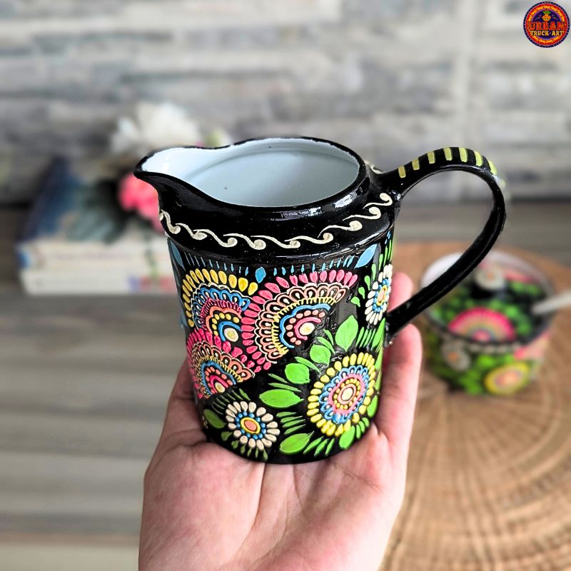 Black Mandala Milk & Sugar Pot