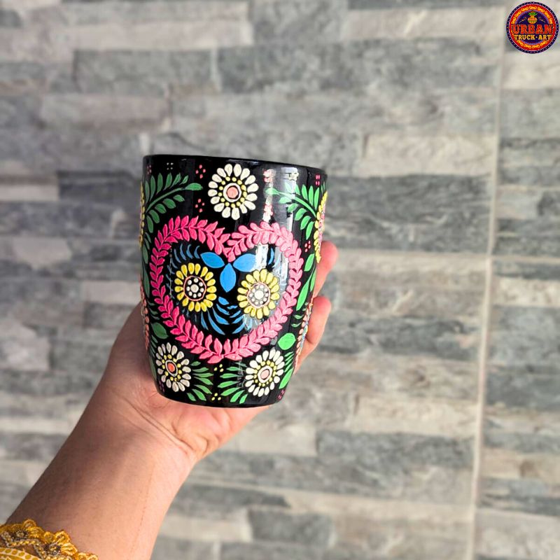 Black Mandala Heart Mug