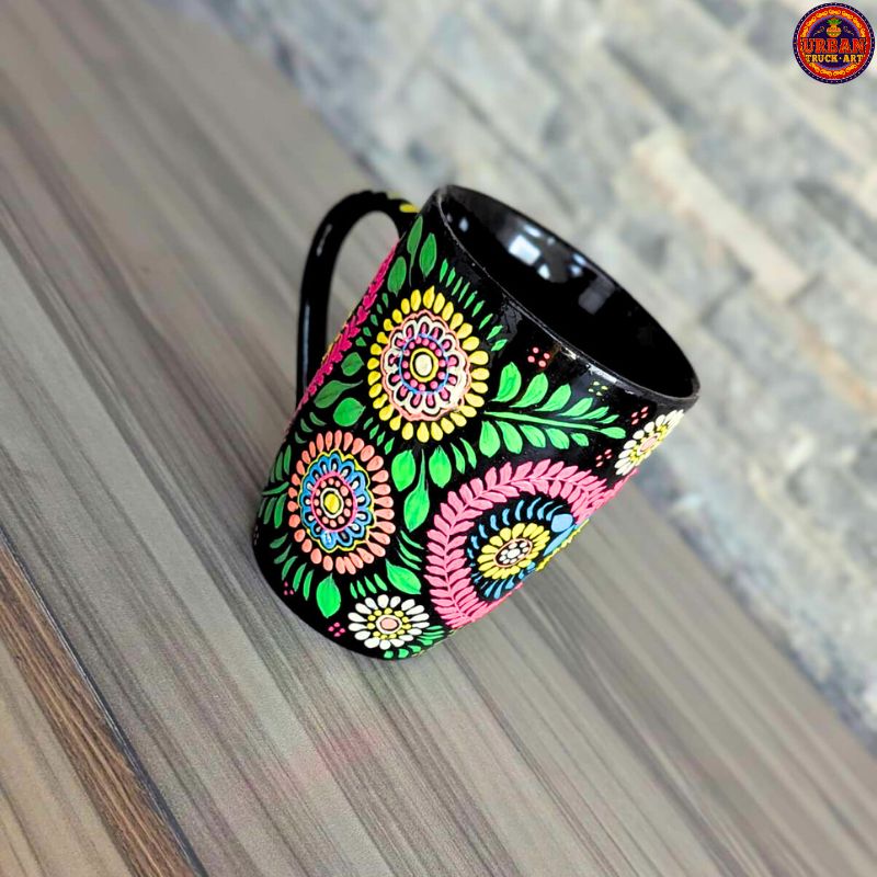 Black Mandala Heart Mug