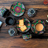 Black Mandala Truck Art Tea set Pakistan