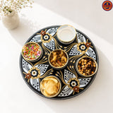 Black Round Stand Tray With Cups