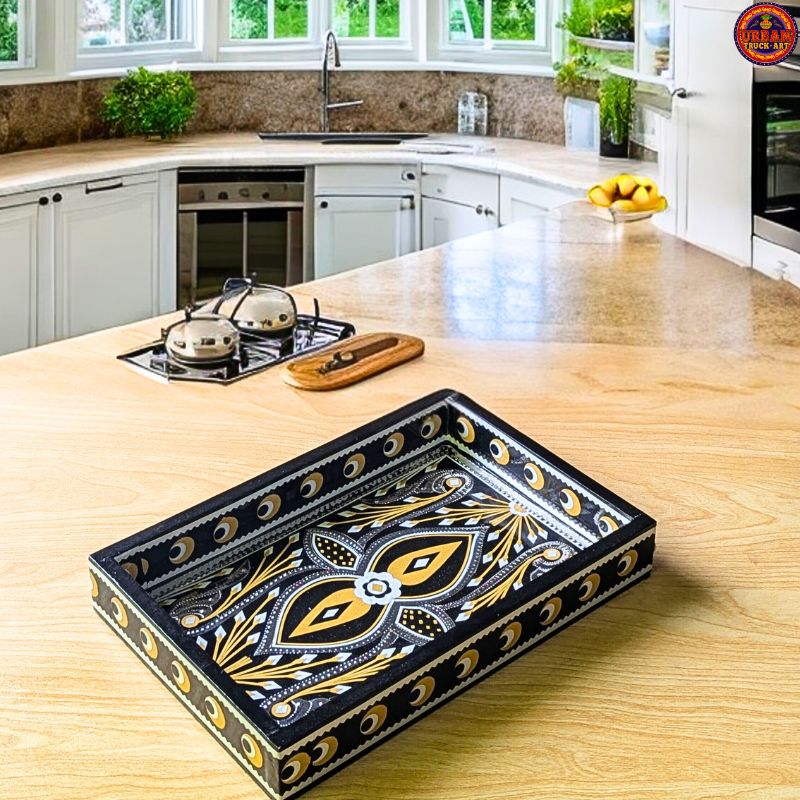 Black & Gold Vanity Tray