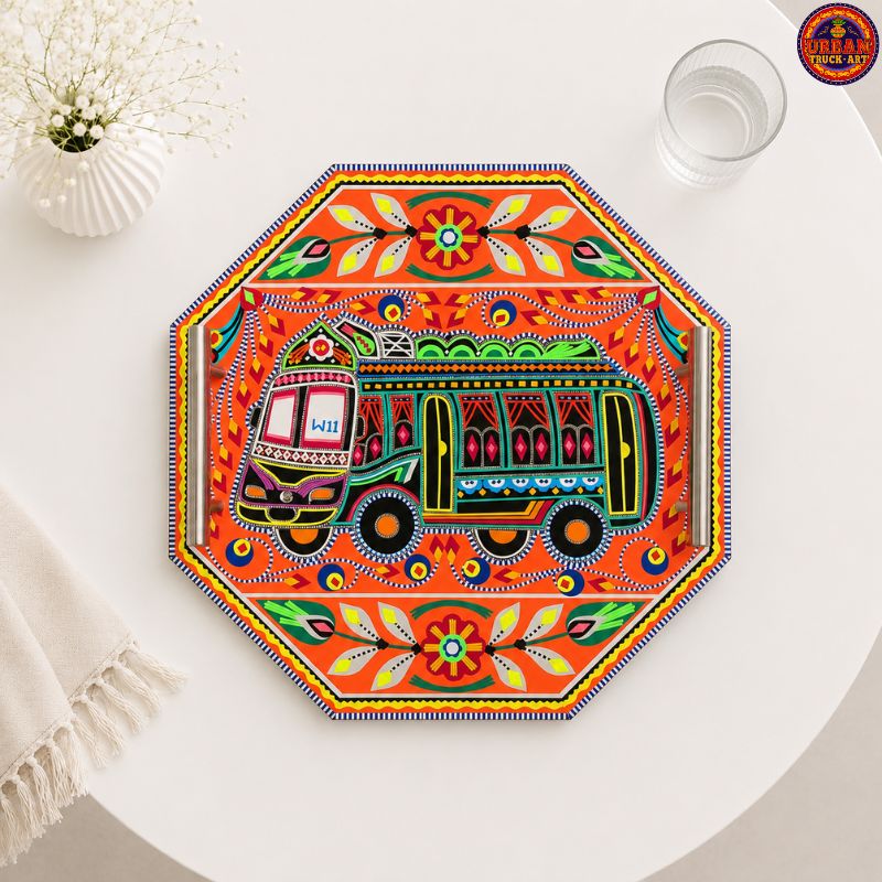 Black Bus Octagon Tray