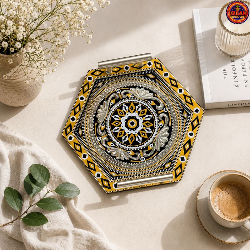 Black Golden Hexagon Tray