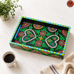 Black Heart Mandala Hand Painted Tray