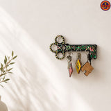 Black Mandala Art Key Holder