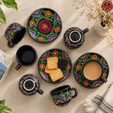 Black Mandala Truck Art Tea set Pakistan