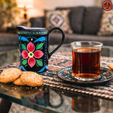 Black Hand Painted Milk & Sugar Pot