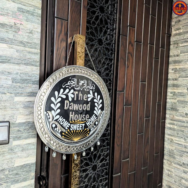 Black Round Name Plate