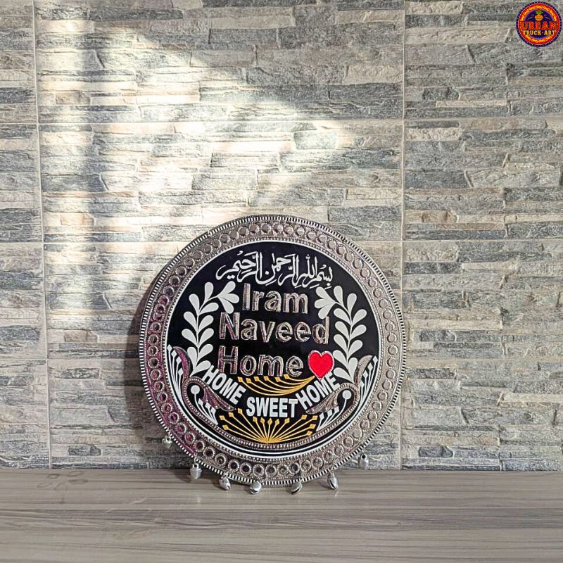 Black Round Name Plate