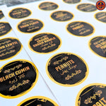Black & Gold Spice Label Top Stickers 