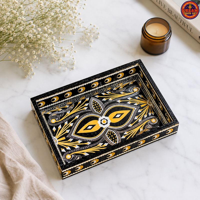 Black and Gold Serving Tray