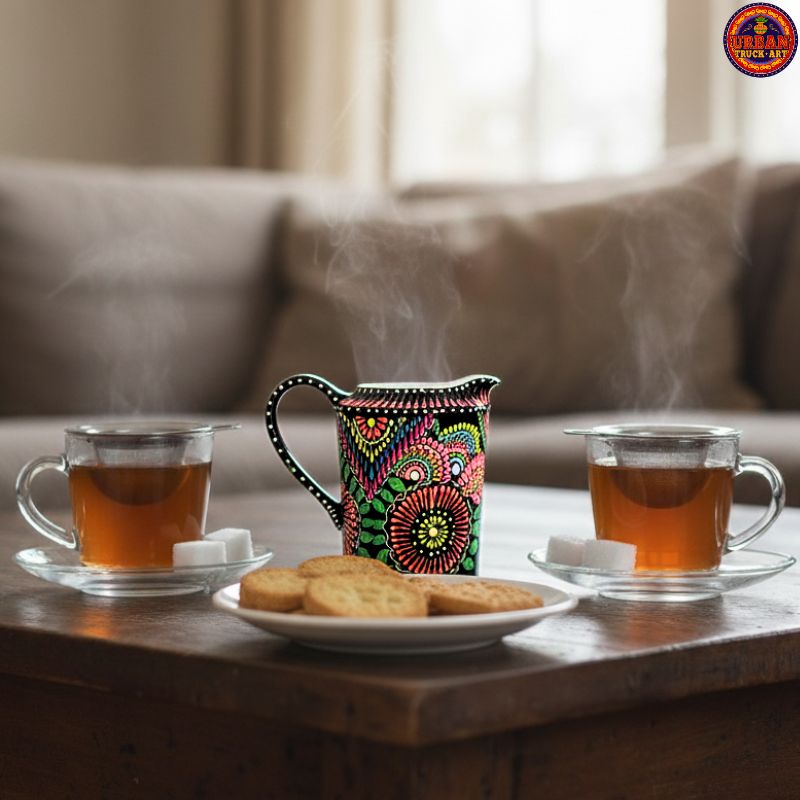 Black Mandala Milk & Sugar Pot