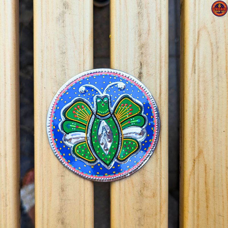 Blue Butterfly Truck Art Tea Coaster