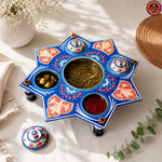 Blue Octagon Chatni Tray