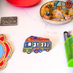 Blue Bus Truck Art Magnet