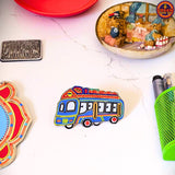 Blue Bus Truck Art Magnet