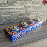 Blue 4 compartment Masala Box