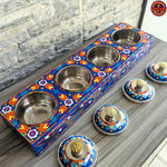 Blue 4 compartment Truck Art Tray