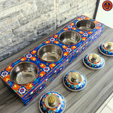 Blue 4 compartment Truck Art Tray