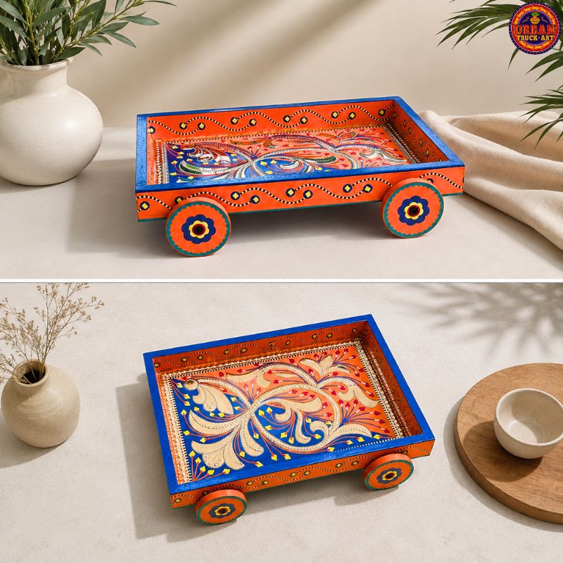 Blue Arc Mini Tray On Wheels