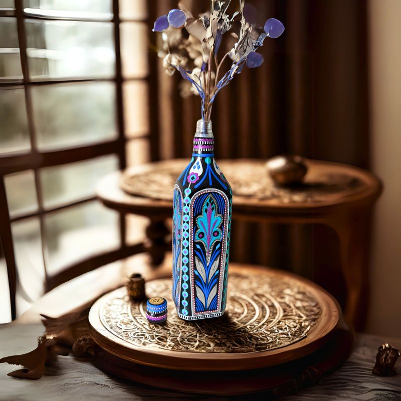 Blue Blossom Decorative Bottle