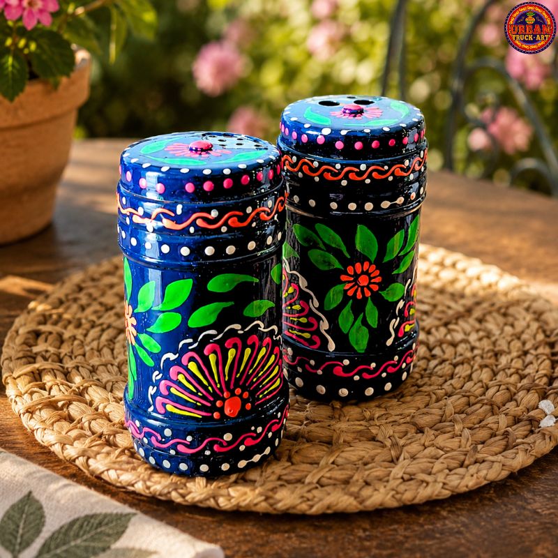 Blue Hand Painted Salt Shaker