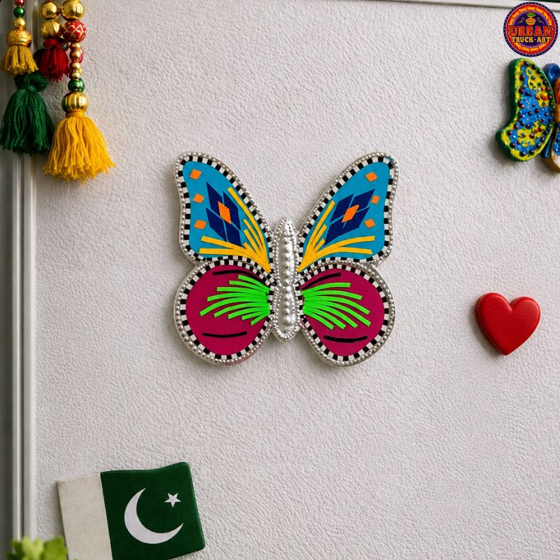 Blue Truck Art Butterfly Fridge Magnets