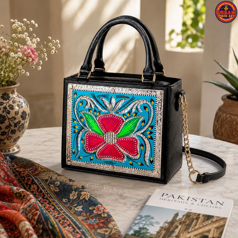 Blue Cross Stitch Handbag