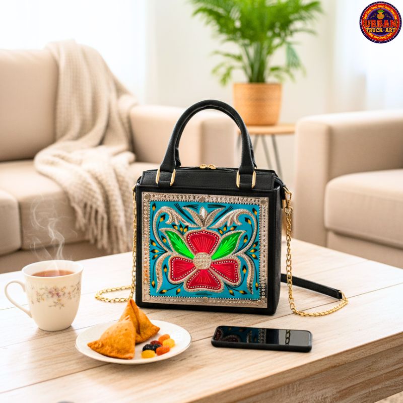 Blue Cross Stitch Handbag