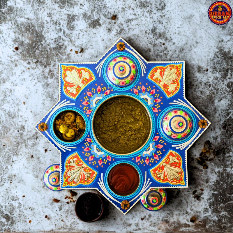 Blue Octagon Chatni Tray