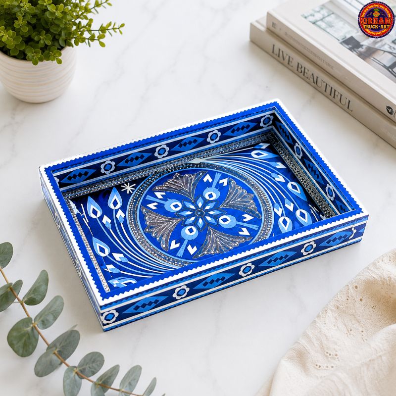 Blue Pottery Serving Tray