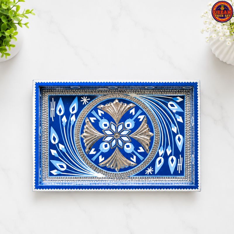 Blue Wooden Tray