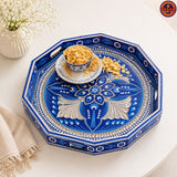 Blue Wooden Octagon Tray