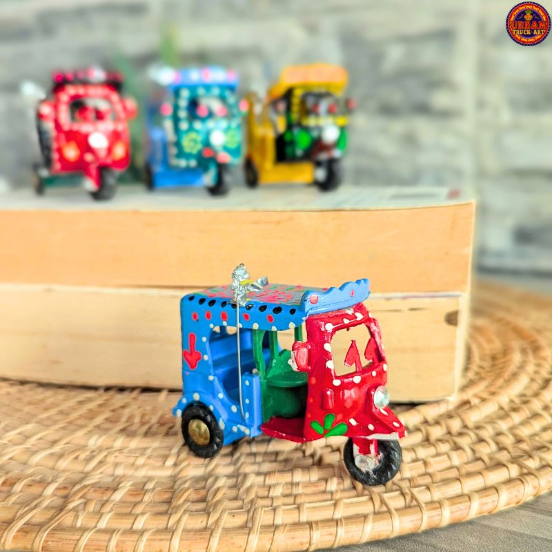 Red & Blue Truck Art Mini Rickshaw