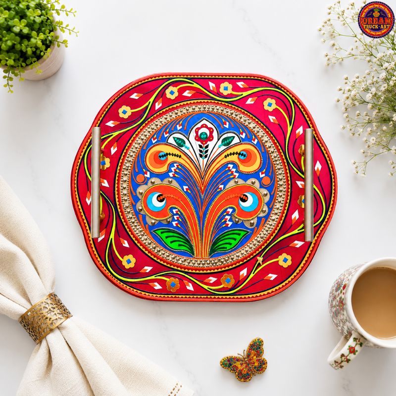 Magenta Corn Wooden Tray