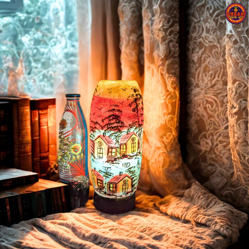 Cottage Hand Painted Lamp