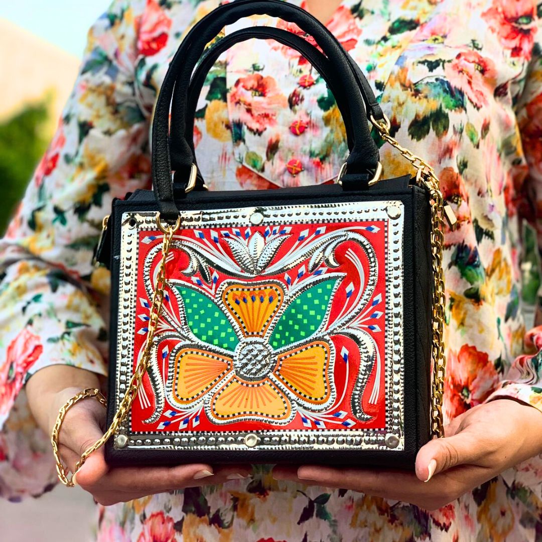 Red Cross Stitch Handbag