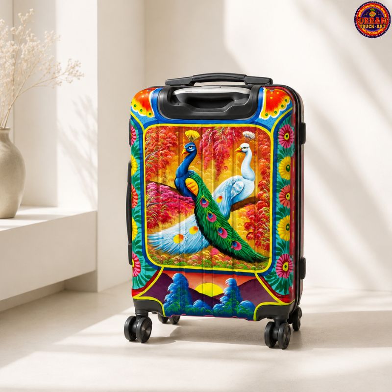 Dancing Peacock Hand Painted Hand Carry Bag