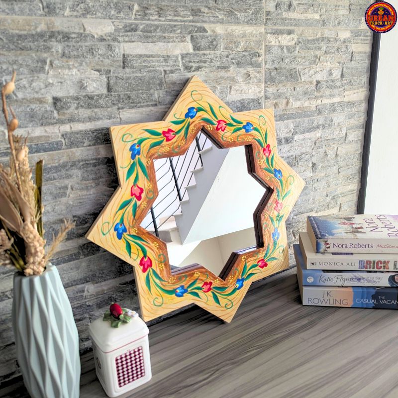 Desert Rose Star Hand Painted Mirror