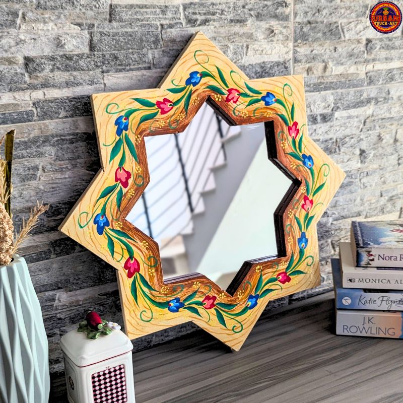 Desert Rose Star Hand Painted Mirror